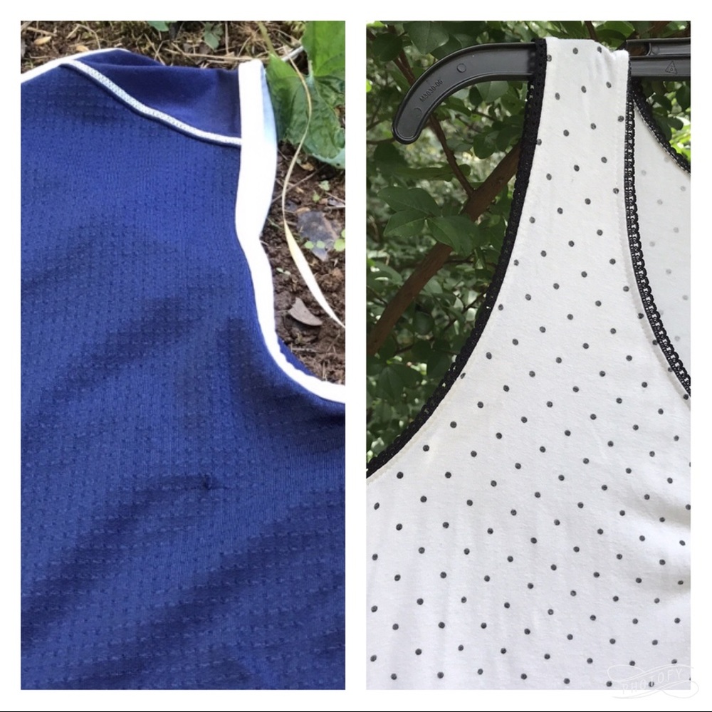 Nike Team Fit Dry Mesh Swoosh Tank Top & H&M Pleated Polka Dot V-Neck Tank Top M